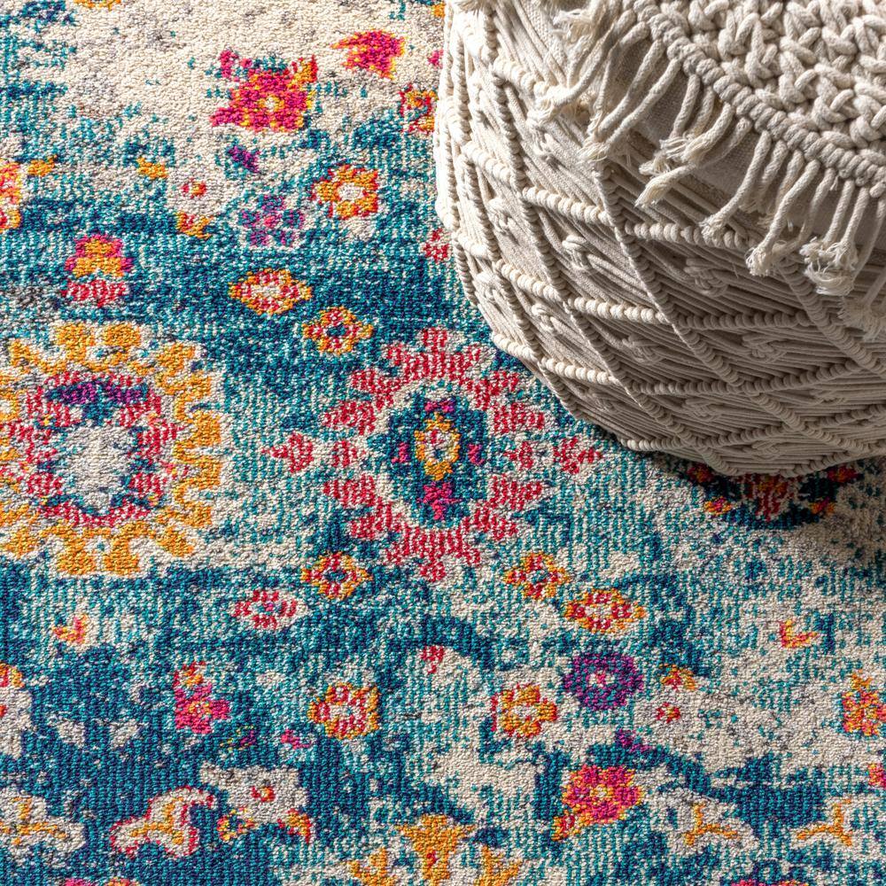 Bohemian Flair Multicolor Medallion Synthetic Area Rug 3x5