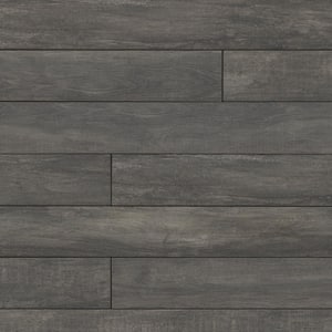 Upscape Nero 6 in. x 40 in. Matte Porcelain Stone Look Floor and Wall Tile (13.36 sq. ft./Case)