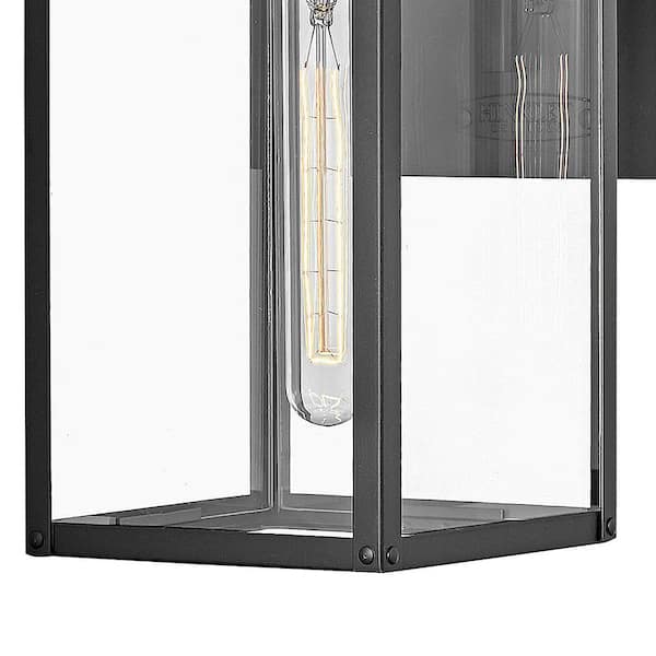 HINKLEY - Max 1-Light Black Hardwired Outdoor Wall Lantern Sconce
