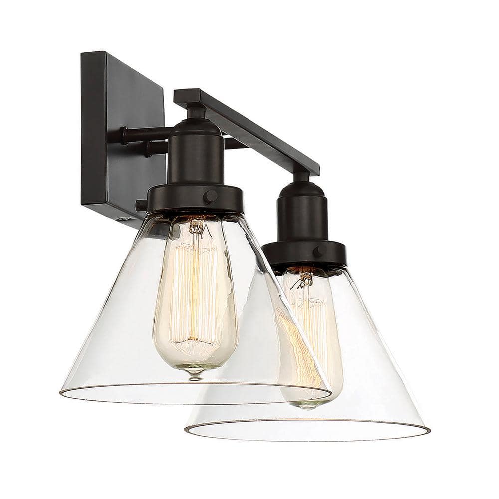Drake Bronze Two-Light Outdoor Vanity Light