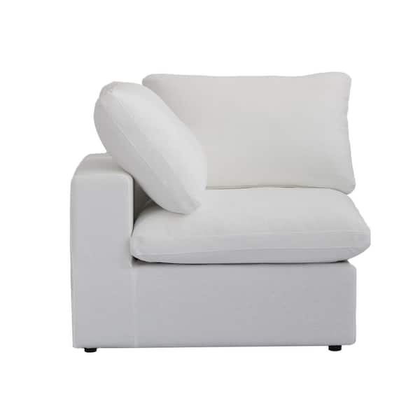 Magic Home 39.3 in. Square Arm 1-Piece Linen Modular Corner