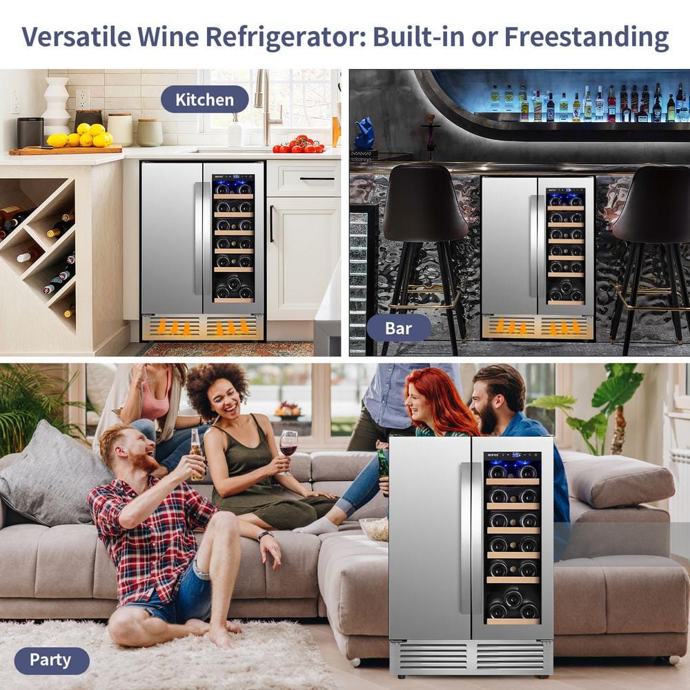 Silver Dual Zone 18 Bottle and 57 Can Wine and Beverage Refrigerator