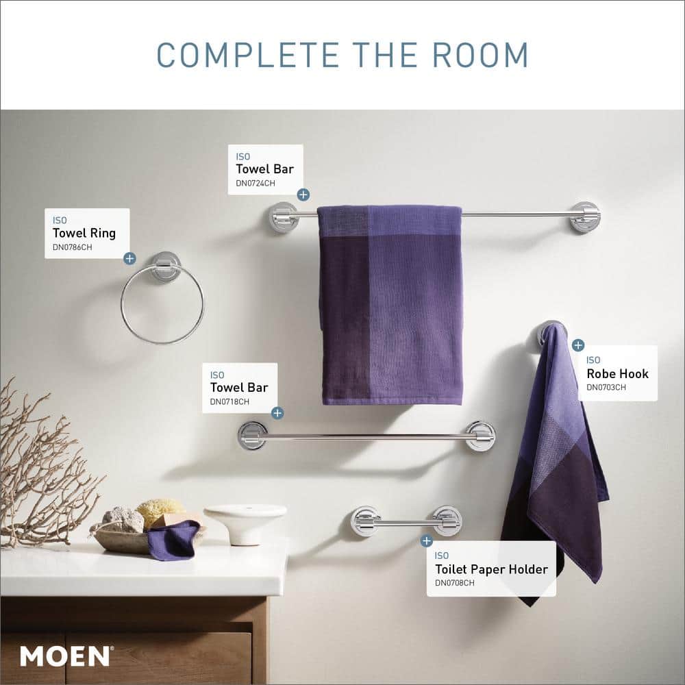 Matte Black 18-Inch Modern Wall Mounted Towel Bar
