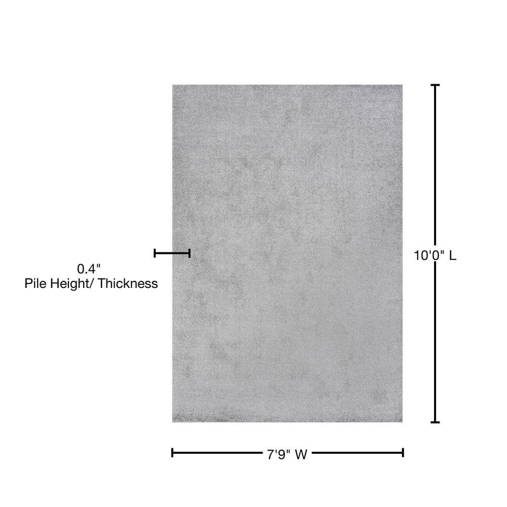 Light Gray Synthetic Low-Pile 8' x 10' Area Rug