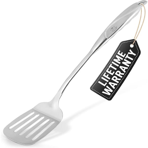 Zulay Kitchen 14 in Slotted Turner Stainless Steel Metal Spatula