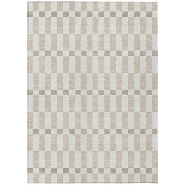 Chantille Machine Washable Indoor/Outdoor Abstract ACN2547 Ivory 8 ft. x 10 ft. Area Rug