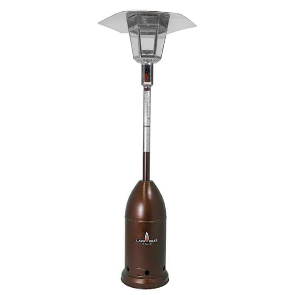 82 in. 40,000 BTU Heritage Bronze Hexagonal Glass Natural Gas Patio Heater