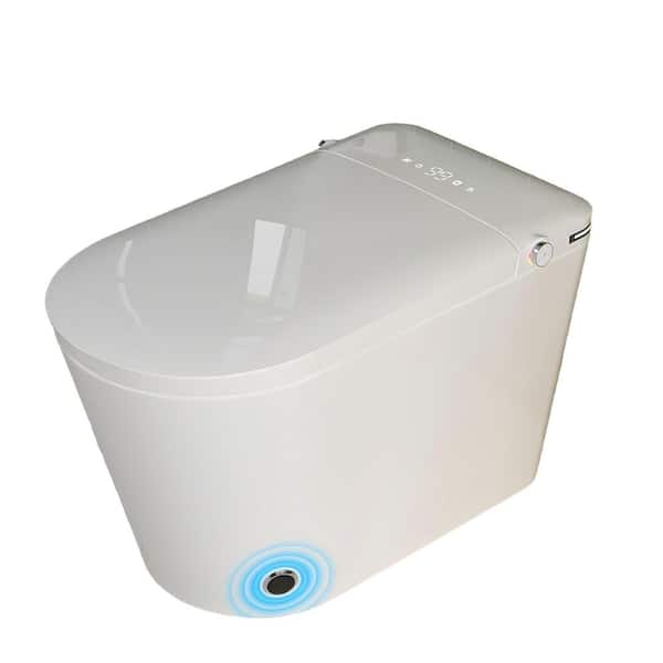 Tankless Elongated Smart Toilet Bidet in White with Auto Open/Close, Air Dryer, Digital Display, 1.1/1.6 Gal Per Flush