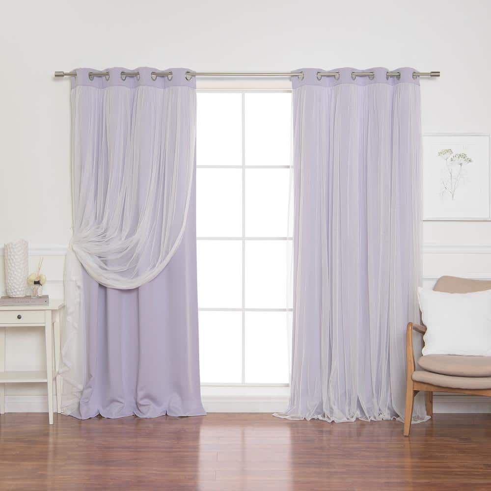 Best Home Fashion Lilac Marry Me Lace Solid 52 In W X 84 In L Grommet   Lilac Marry Me Best Home Fashion Blackout Curtains Grom Bo Marryme 84 Lilac 64 1000 