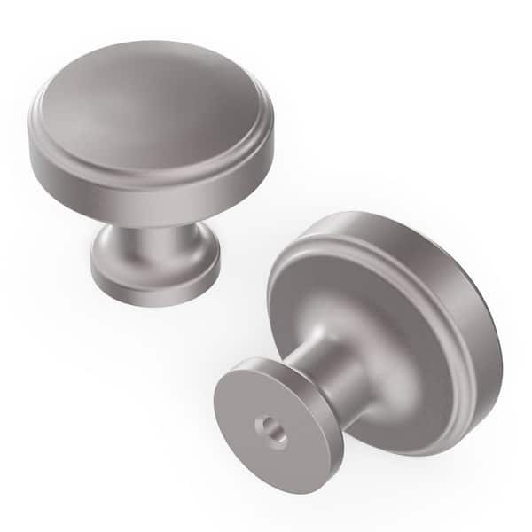 HICKORY HARDWARE Piper Collection Knob 1-1/4 in. Diameter Satin Nickel Finish Modern Zinc Cabinet Knob (1 Pack)