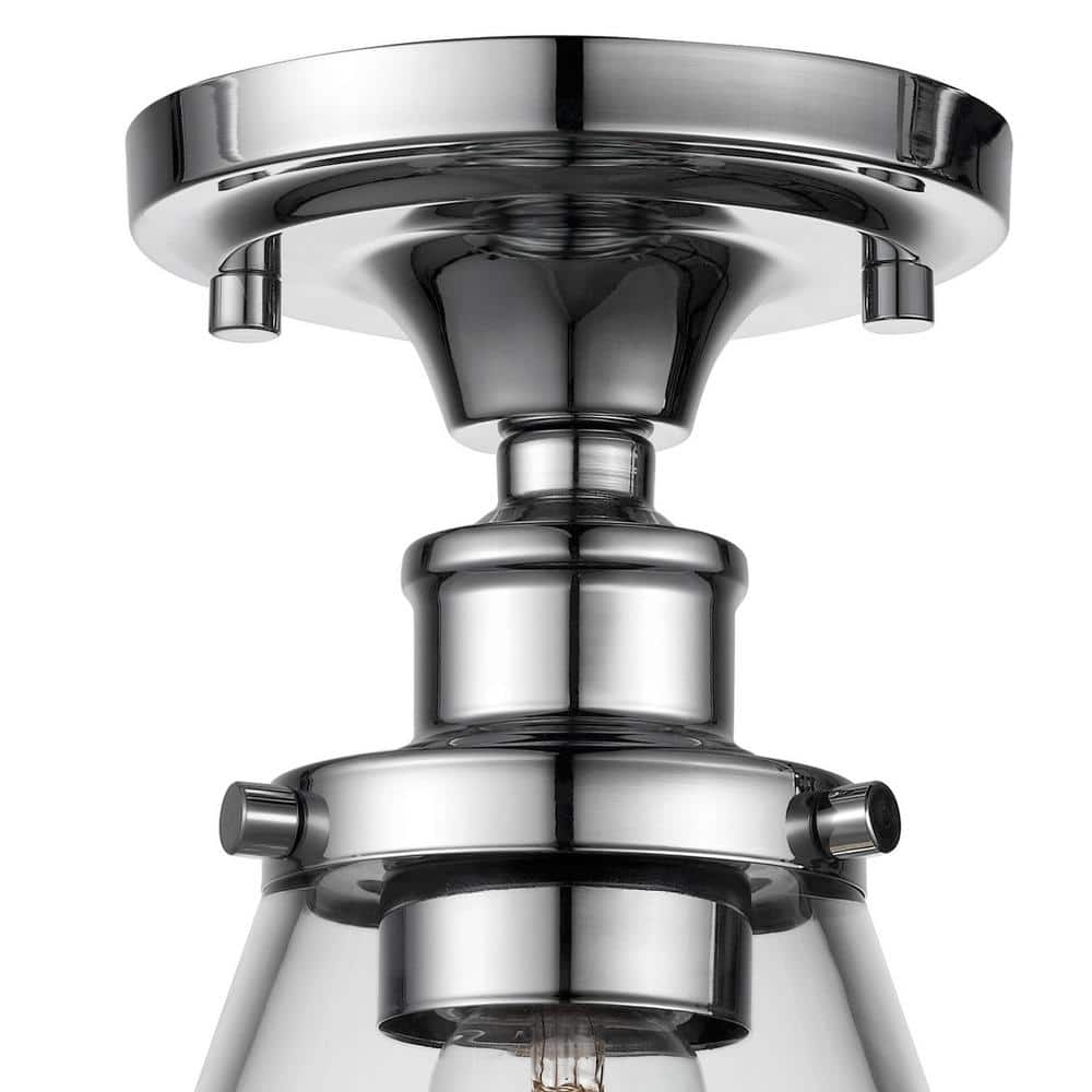 Vintage Inspired Chrome Finish Flush Mount LED Ceiling Light