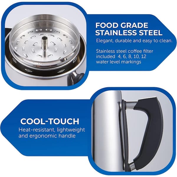 Elite Gourmet Stainless Steel 12 Cup Percolator EC812 - 20507277