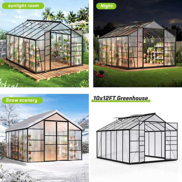 AirWire 10 ft. W x 12 ft. D Polycarbonate Greenhouse with