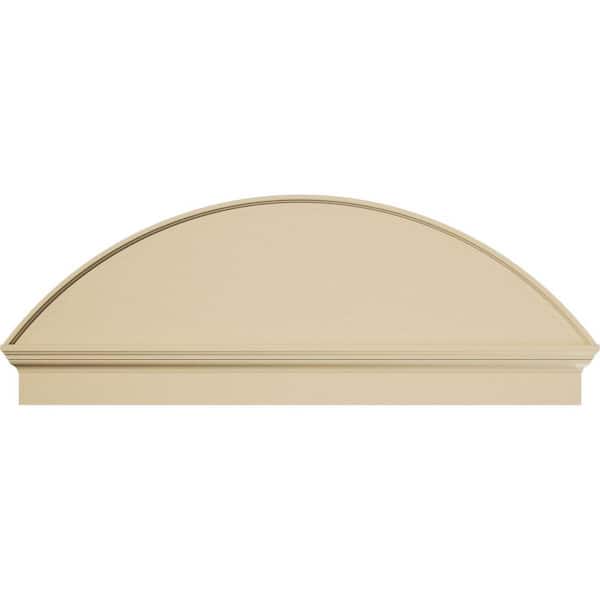 Ekena Millwork 56-in W x 20-7/8-in H x 2-3/4-in P Segment Arch Smooth Signature Urethane Combination Pediment, Primed Tan
