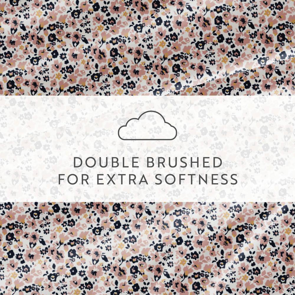 Mauve Floral Twin Microfiber Kids Cover Sheet Set