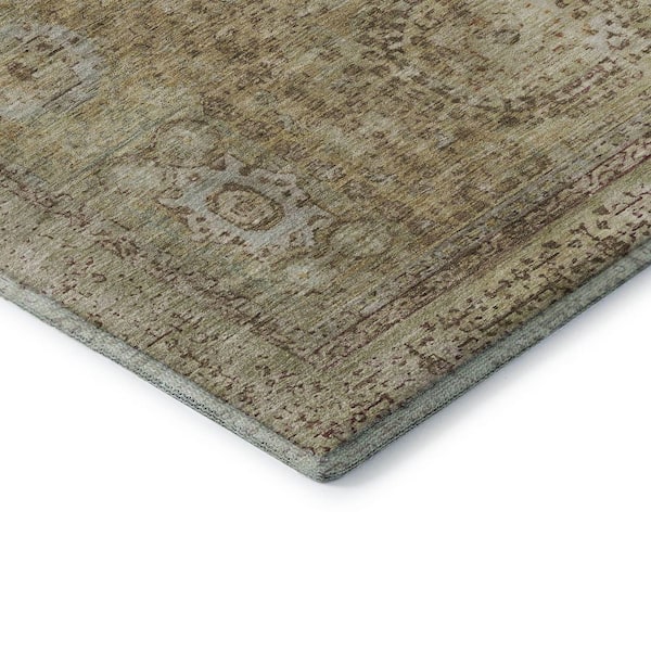 Mayfield Premium Machine Washable Abstract AMF1740 Brown 3 ft. x 4 ft. Area Rug