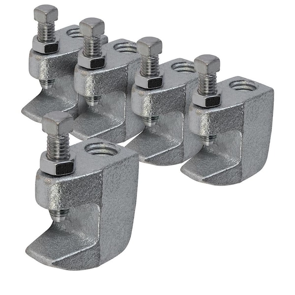 The Plumber's Choice Junior Beam Clamp for 5/8 in. Threaded Rod in Electro  Galvanized Steel (5-Pack) 58CLBSGE-5 - The Home Depot