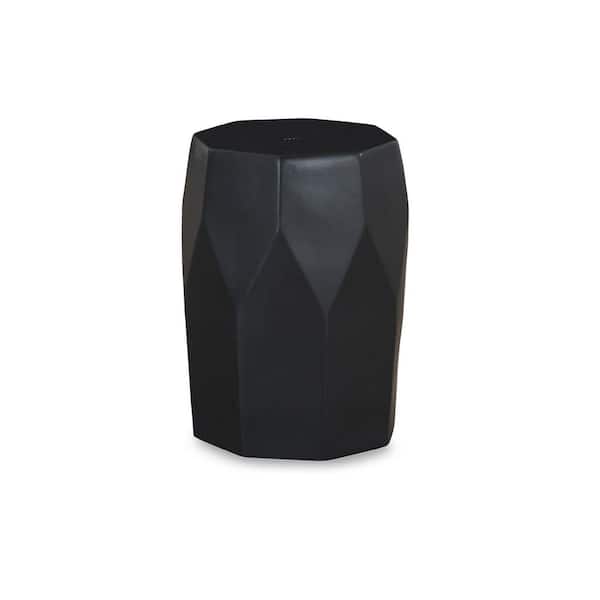 Rhysworth 18.25 in. Black Backless Ceramic Non-Upholstered Stool