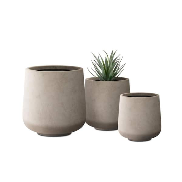 PLANTARA 32 in. and 23.6 in. H Concrete Tall Solid White planter, Large  Outdoor Plant pot, Modern Tapered Flower pot for Garden PA099S2-8011 - The  Home Depot