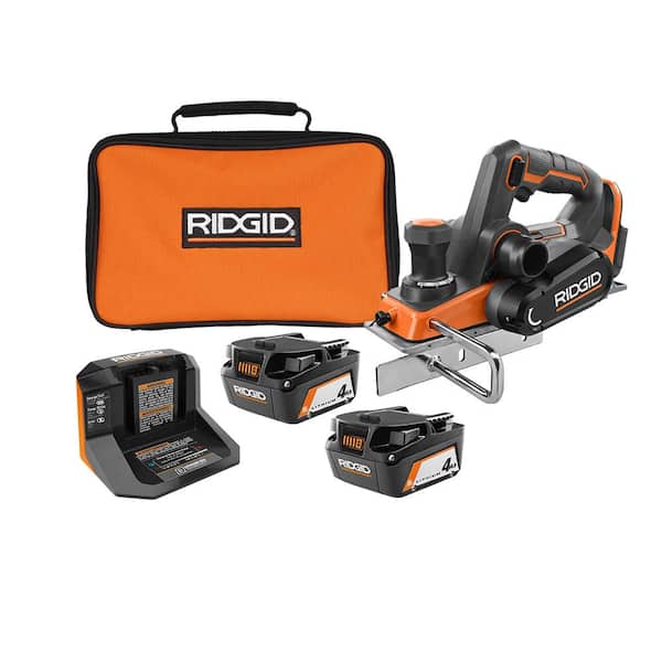 RIDGID 18V Brushless Cordless 31/4 in. Hand Planer with Dust Bag, (2