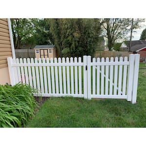 Provincetown 5 ft. W x 4 ft. H White Vinyl Picket Fence Gate Kit Includes Gate Hardware