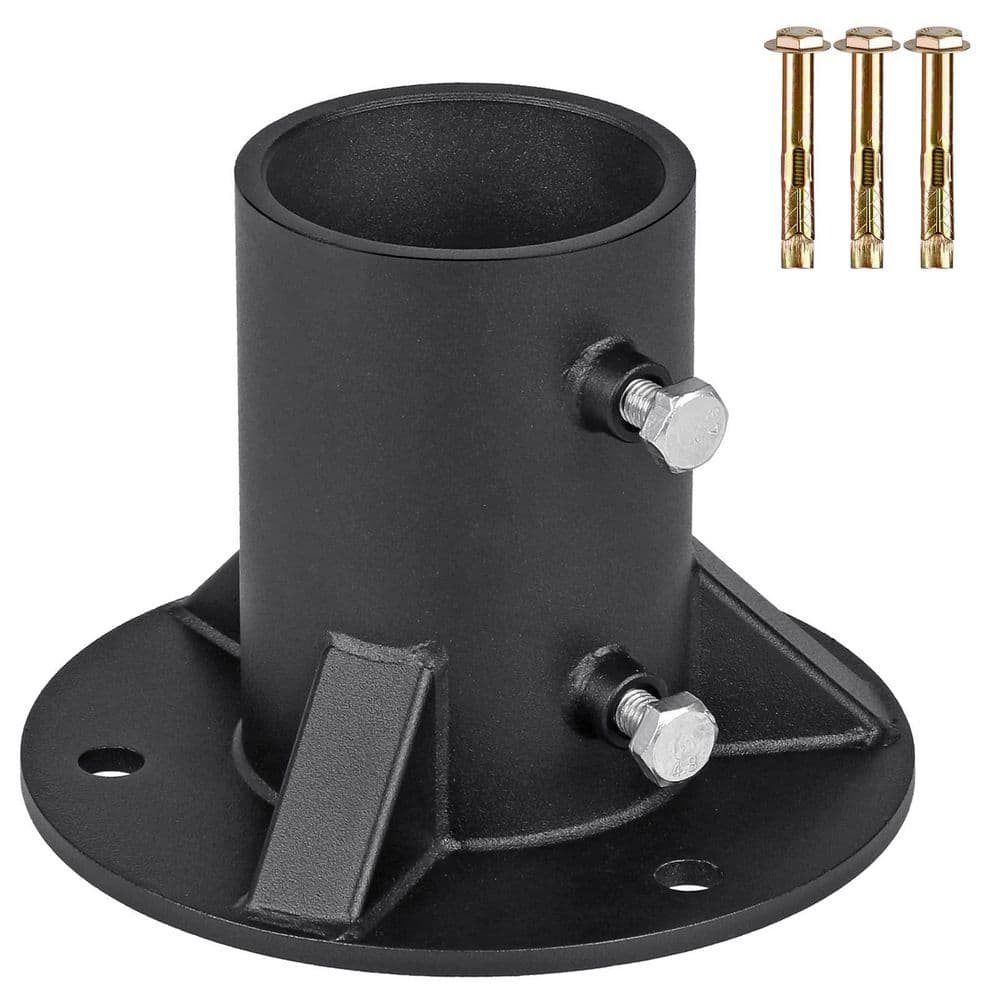 6 in. Heavy Duty Round Vinyl Fence Post Base for Metal Post with Floor Bracket Fit OD 2-3/8 in. Pipe/Post, Black price history on PriceWatchPro