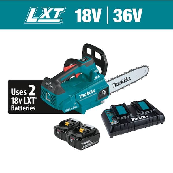Makita LXT 14 in. 18V X2 (36V) Lithium-Ion Brushless Battery Top Handle Chain Saw Kit (5.0Ah)
