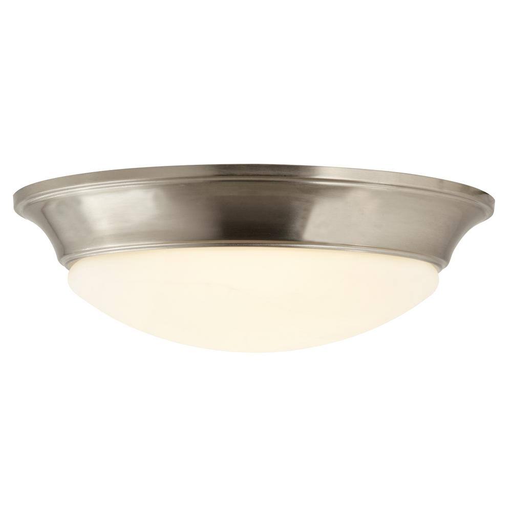 Tess 13 in. Modern Integrated LED Flush Mount Ceiling Light with Alabaster 