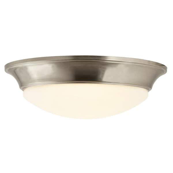 Unbranded Tess 13 in. Modern Integrated LED Flush Mount Ceiling Light with Alabaster Glass Shade