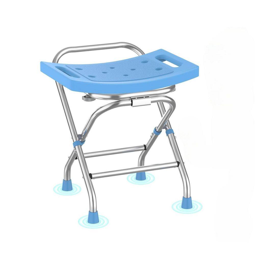 17.5 in. W Adjustable Folding Stainless Steel Shower Chair in Blue  Collapsible Bath Bench for Elderly Handicap price history on PriceWatchPro