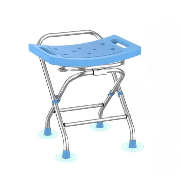 Tub Transfer Bench 400 lbs. Adjustable Slip-Resistant Feet Stainless Steel Shower Seat for Elderly and Disabled Blue