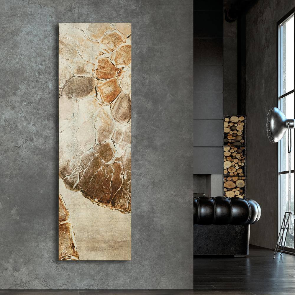 Golden Layers II 72" x 22" Gold Shagreen Abstract Canvas Wall Art