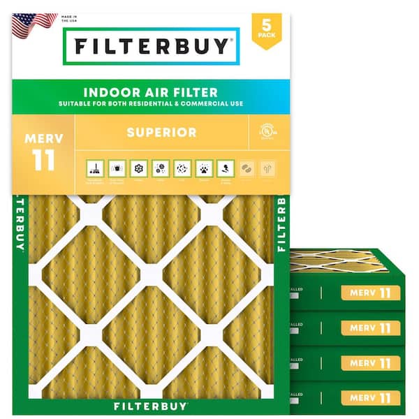 24 in. x 30 in. x 2 in. MERV 11 (FPR 7) Allergen Defense Pleated HVAC AC Furnace Air Filters Replacement (5-Pack)