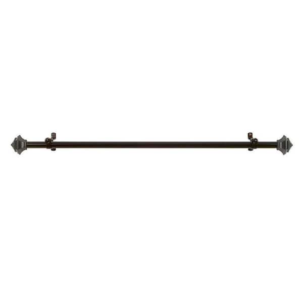 ACHIM Buono II Jordan 66 in. - 120 in. Adjustable 3/4 in. Single Curtain Rod in Oiled Bronze Jordan Finials