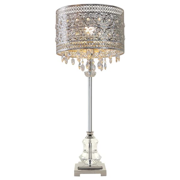 Brielle 28 75 In Silver Table Lamp, Crystal Table Lamp Shade Replacement