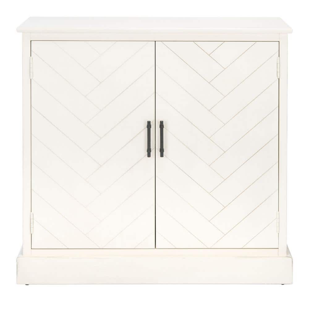 Peyton Contemporary White Wood 2-Door Storage Cabinet