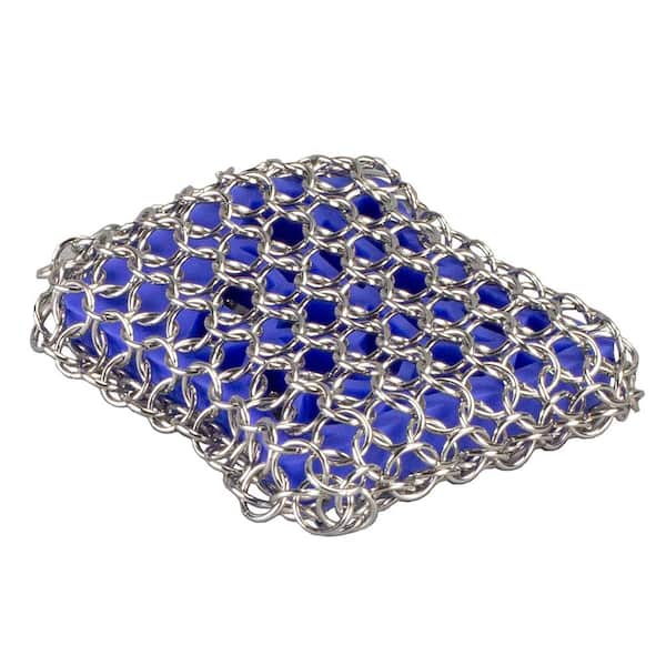 LODGE CAST IRON Lodge Blue Chainmail Scrubbing Pad ACM10S31 - The Home Depot