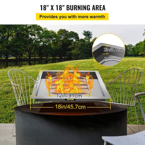 VEVOR Fire Pit Pan and Burner 20 By 8-Inch Propane Tank Fire Bowl Traditional 