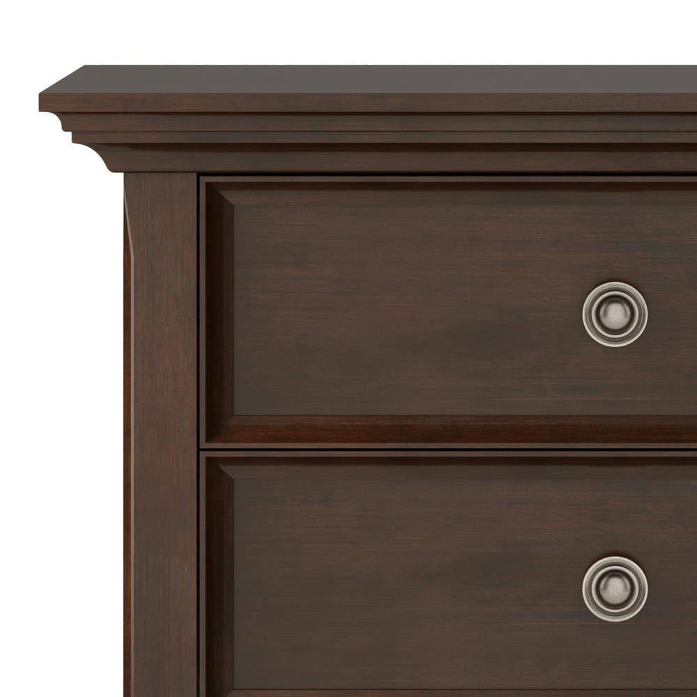 Amherst Solid Wood 2-Drawer Nightstand in Russet Brown