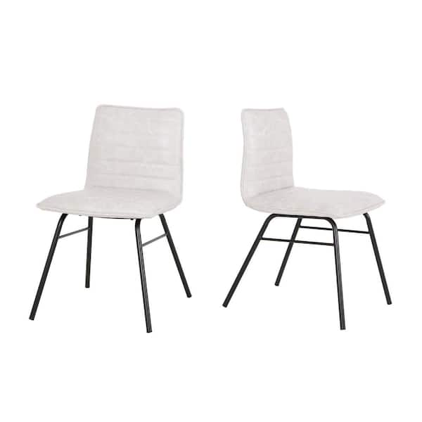 ivory faux leather dining chairs