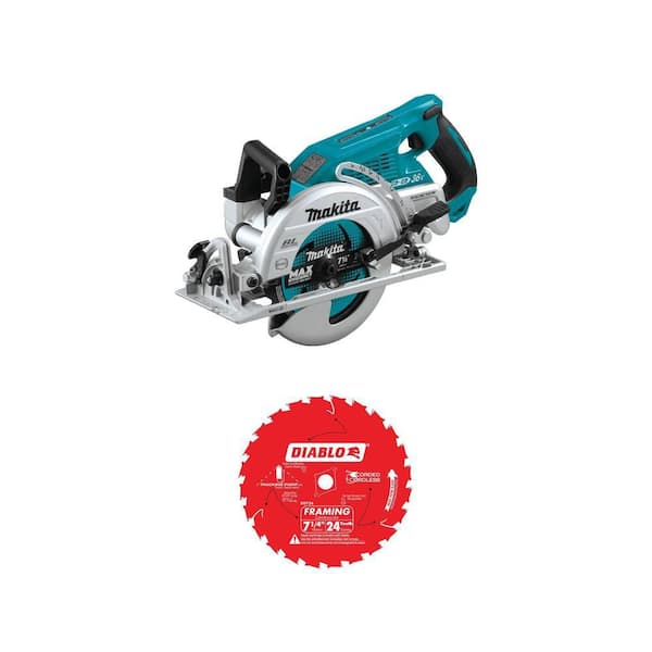 18V X2 LXT (36V) Brushless 7-1/4 in. Circular Saw and 7-1/4in. 24-Teeth Framing Blade Combo (Tool-Only)