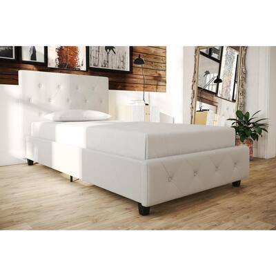 Dean White Faux Leather Upholstered Twin Bed