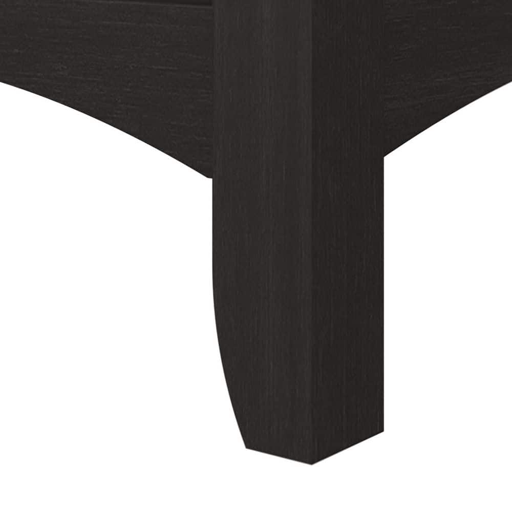 Vintage Black Mission Style Living Room Cabinet with Adjustable Shelving