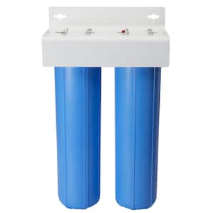 Whole Home 2-Stage 20 in. Heavy-Duty Water Filtration System with Pressure Relief in Black/Blue