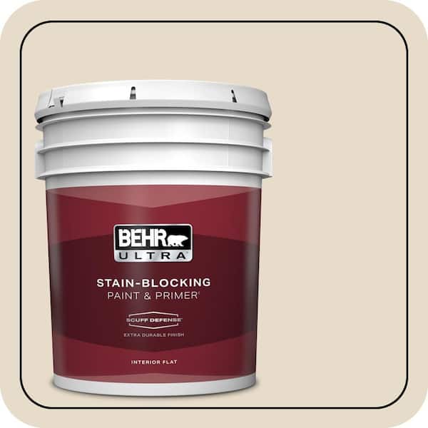 BEHR ULTRA 5 gal. #OR-W08 Coco Malt Extra Durable Flat Interior Paint & Primer