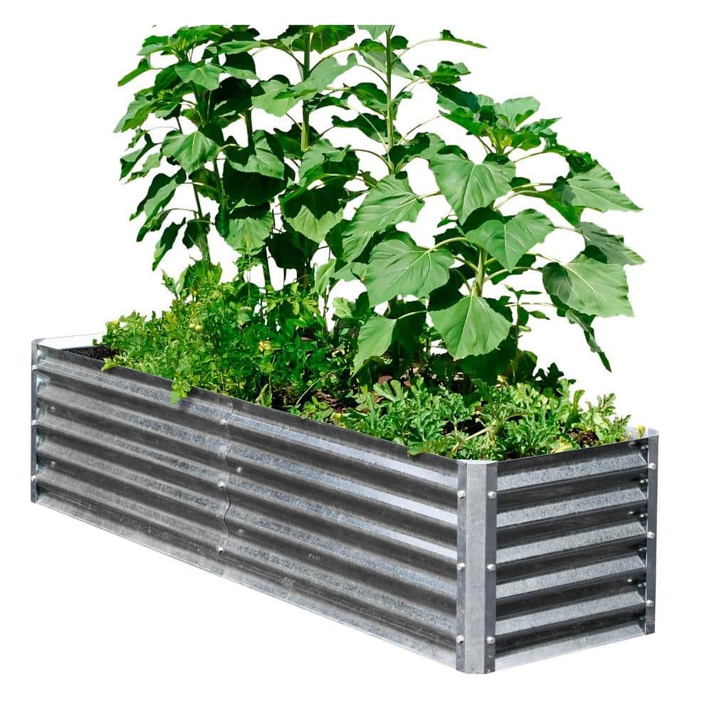 Alto in. x 76 in. x 17 in. Galvanized Metal Garden Bed Bundle MGB-HB46 - The Home