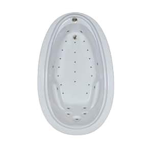 72 in. Acrylic Oval Drop-in Air Bathtub in Biscuit