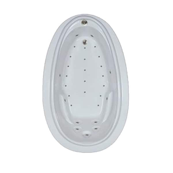 Comfortflo 72 in. Acrylic Oval Drop-in Air Bathtub in Biscuit