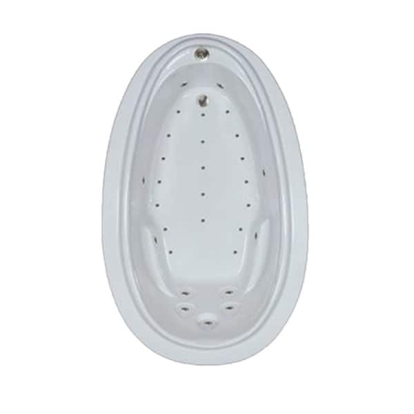 Comfortflo 72 in. Acrylic Oval Drop-in Air Bathtub in Bone