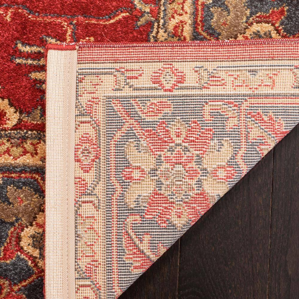Red and Navy Traditional 8' x 11' Easy-Care Synthetic Rug